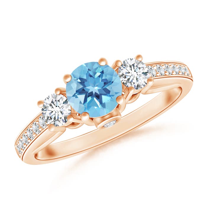 A - Swiss Blue Topaz / 0.91 CT / 14 KT Rose Gold