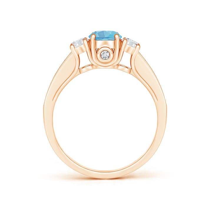 A - Swiss Blue Topaz / 0.91 CT / 14 KT Rose Gold