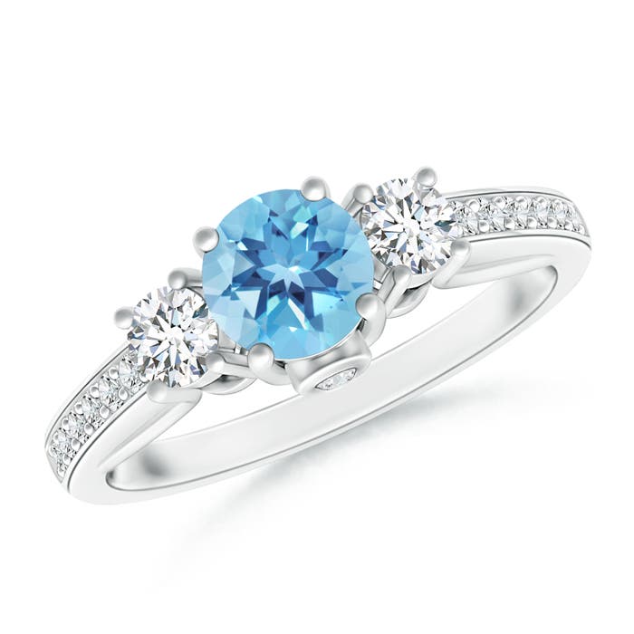 A - Swiss Blue Topaz / 0.91 CT / 14 KT White Gold