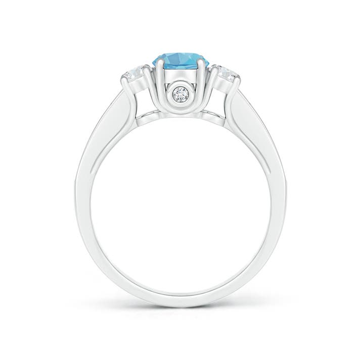 A - Swiss Blue Topaz / 0.91 CT / 14 KT White Gold