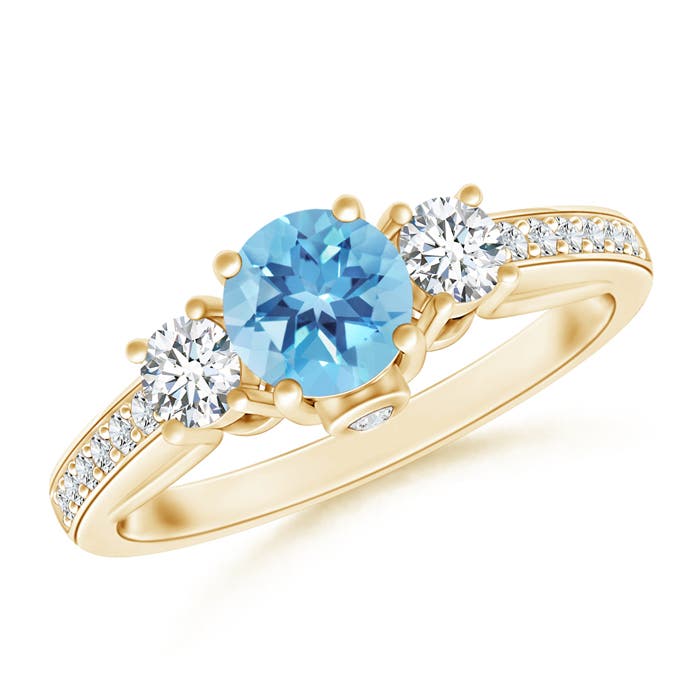 A - Swiss Blue Topaz / 0.91 CT / 14 KT Yellow Gold