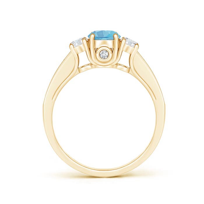 A - Swiss Blue Topaz / 0.91 CT / 14 KT Yellow Gold