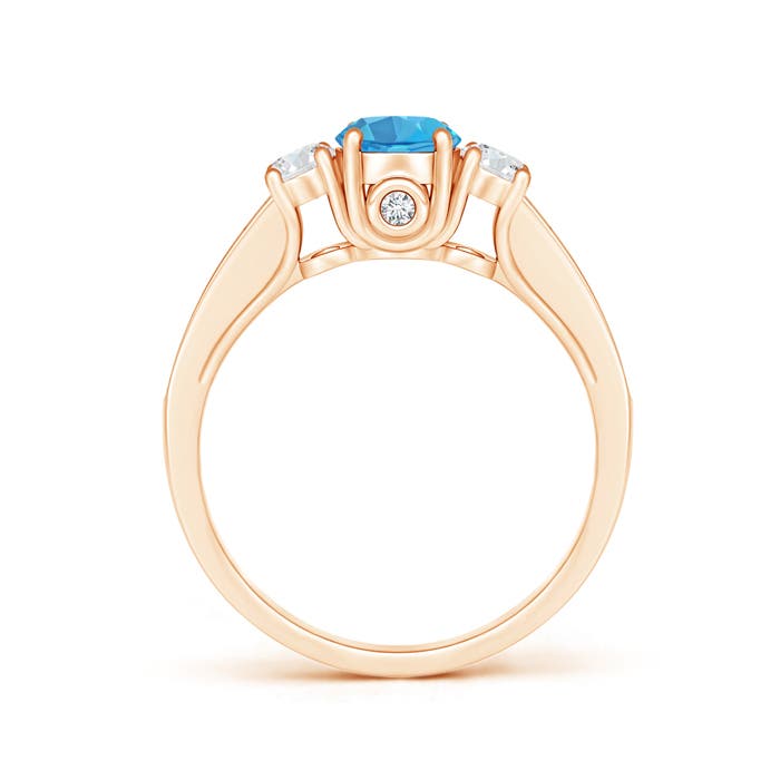 AA - Swiss Blue Topaz / 0.91 CT / 14 KT Rose Gold