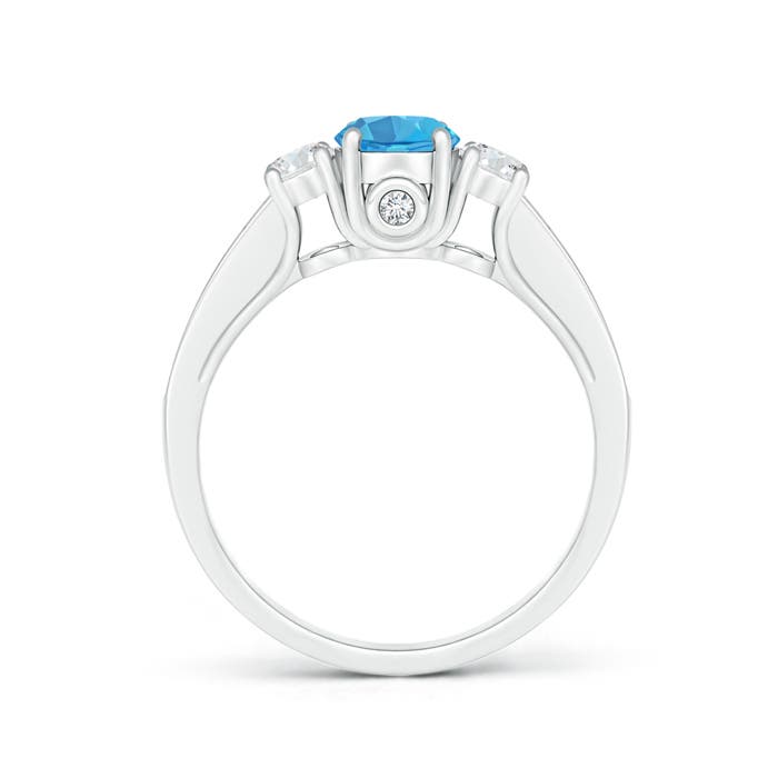 AA - Swiss Blue Topaz / 0.91 CT / 14 KT White Gold