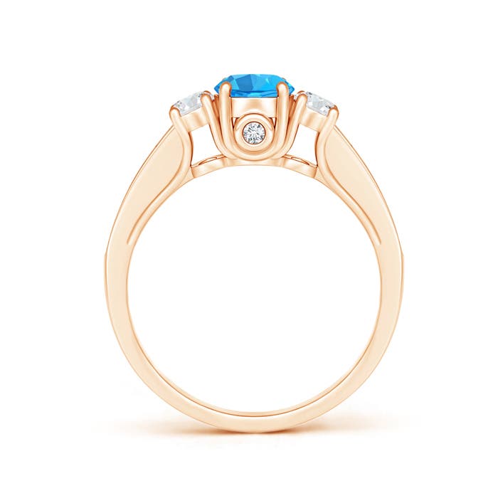 AAA - Swiss Blue Topaz / 0.91 CT / 14 KT Rose Gold