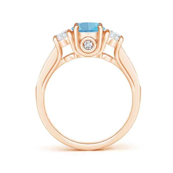 A - Swiss Blue Topaz / 1.39 CT / 14 KT Rose Gold