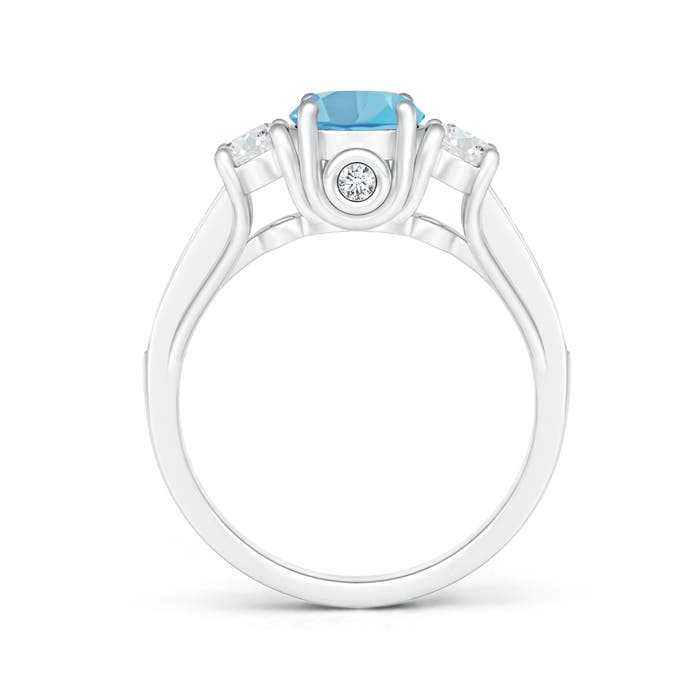 A - Swiss Blue Topaz / 1.39 CT / 14 KT White Gold