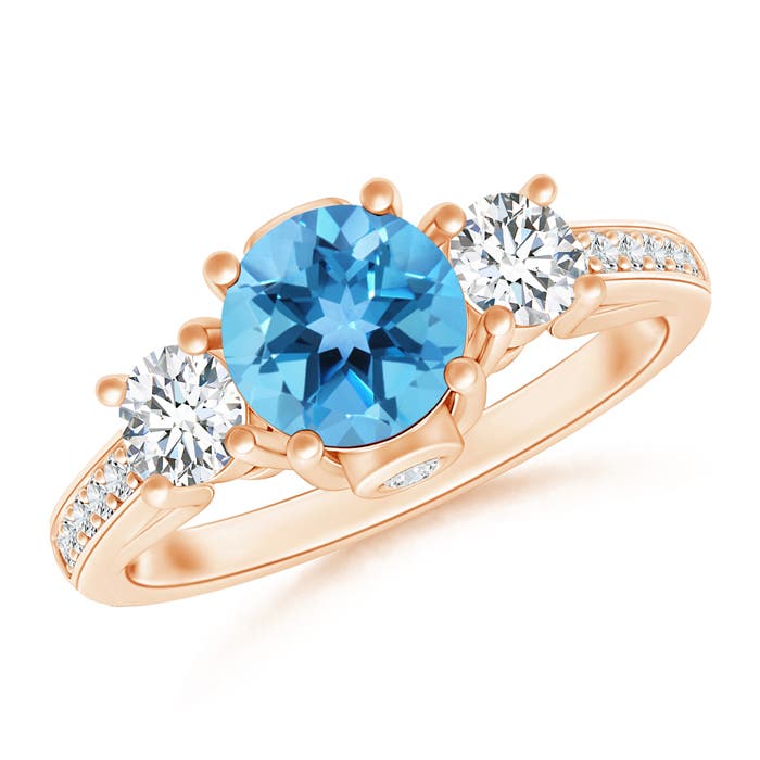 AA - Swiss Blue Topaz / 1.39 CT / 14 KT Rose Gold