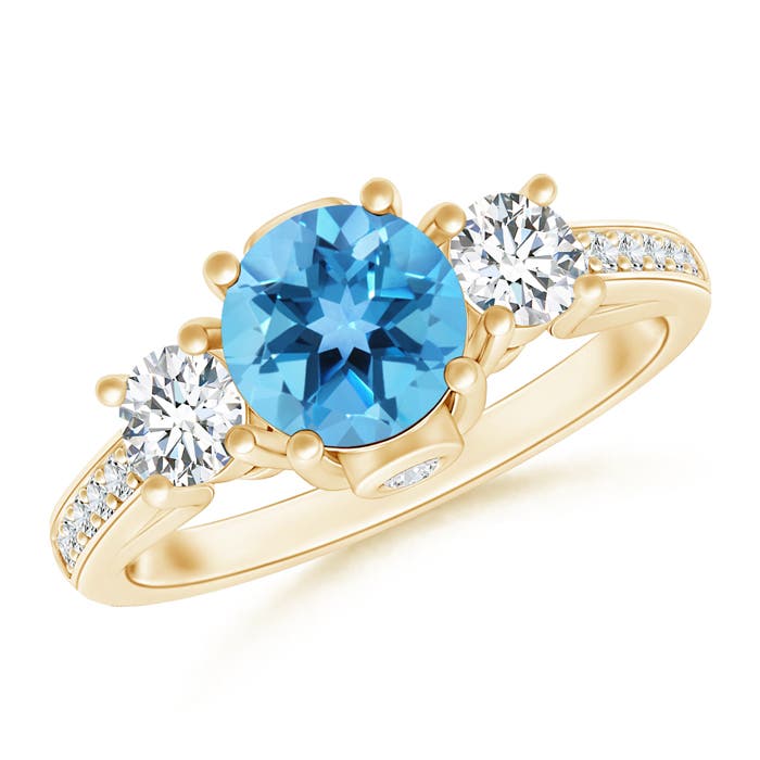 AA - Swiss Blue Topaz / 1.39 CT / 14 KT Yellow Gold