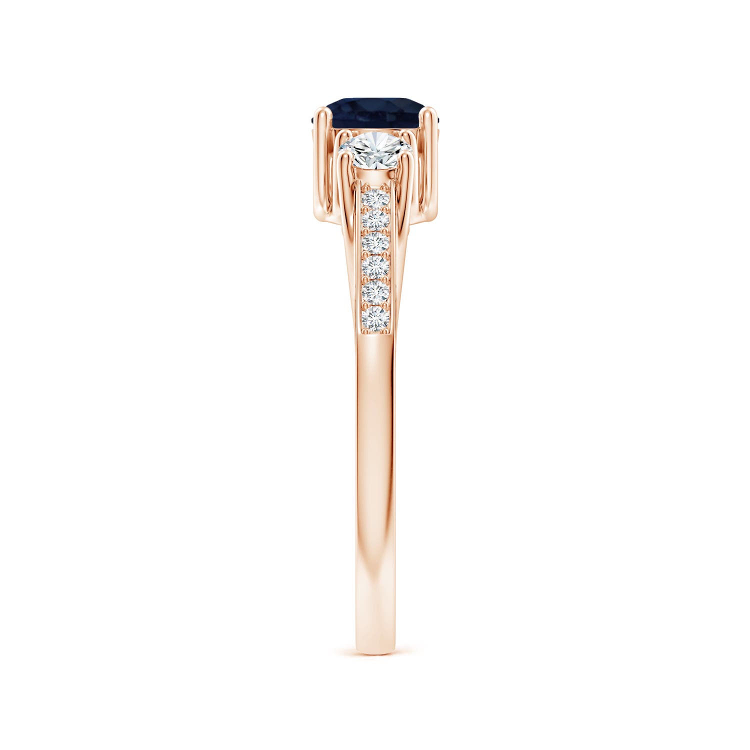 A - Blue Sapphire / 0.91 CT / 14 KT Rose Gold