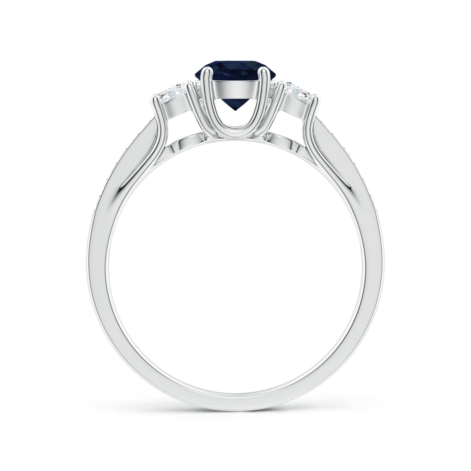 A - Blue Sapphire / 0.91 CT / 14 KT White Gold