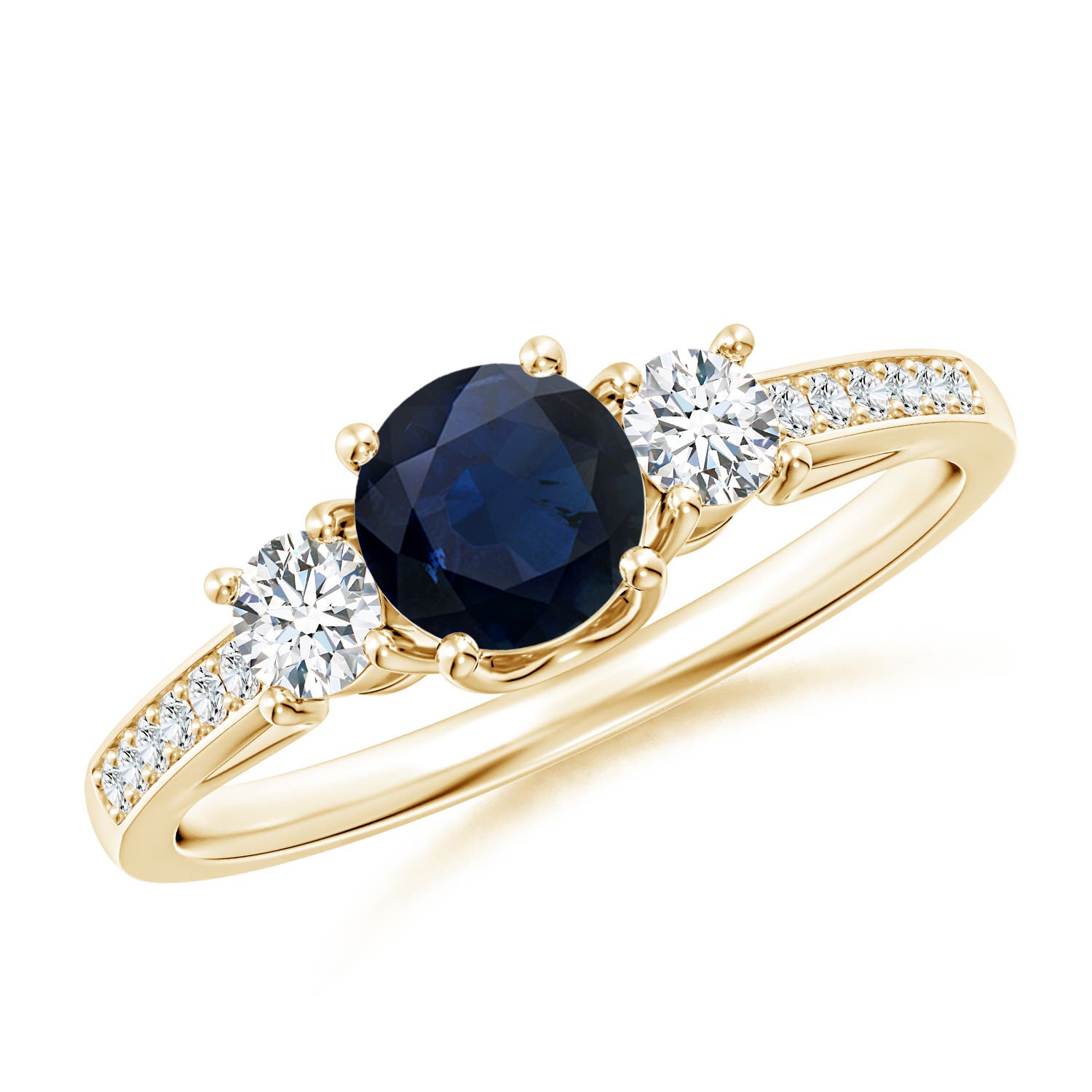 A - Blue Sapphire / 0.91 CT / 14 KT Yellow Gold