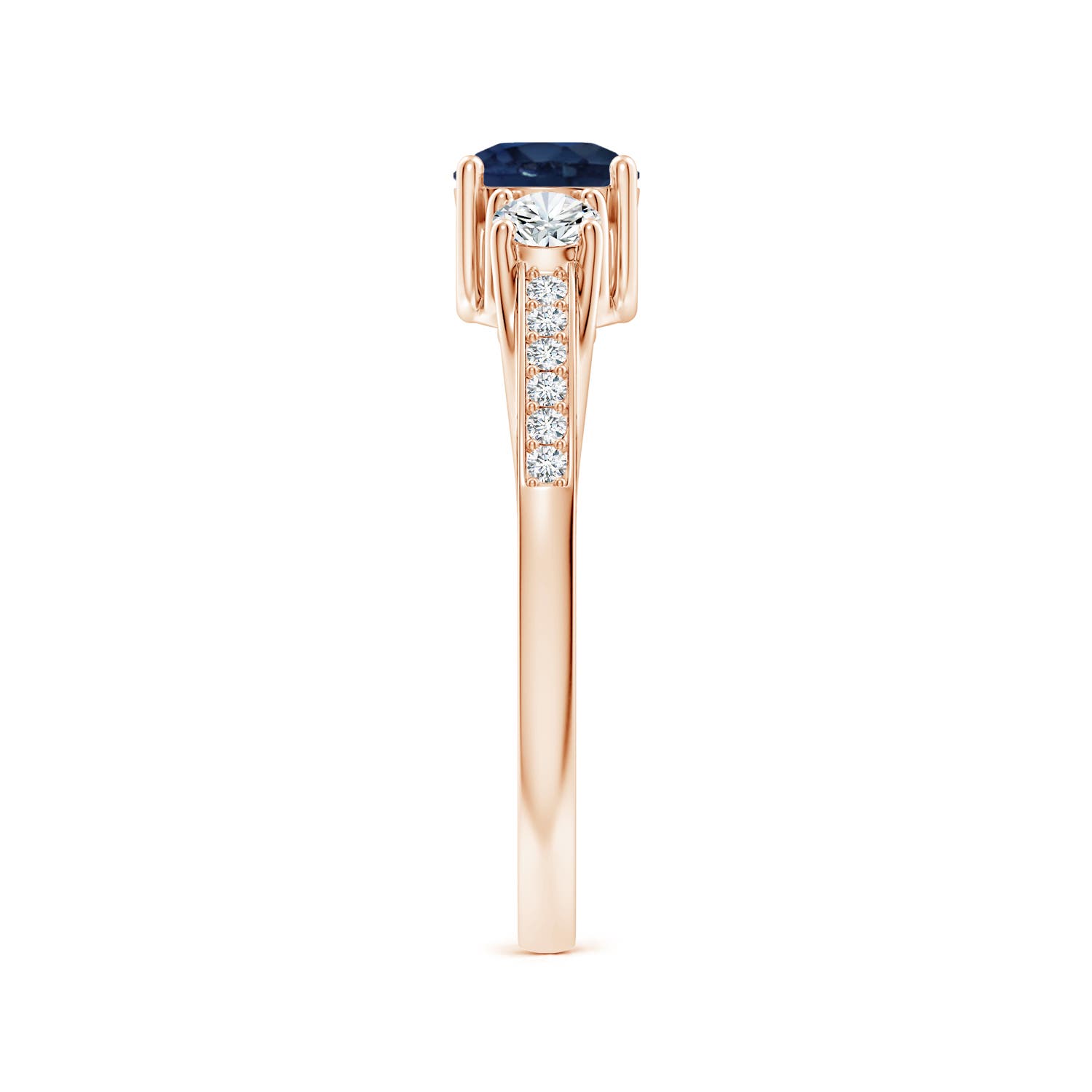 AA - Blue Sapphire / 0.91 CT / 14 KT Rose Gold