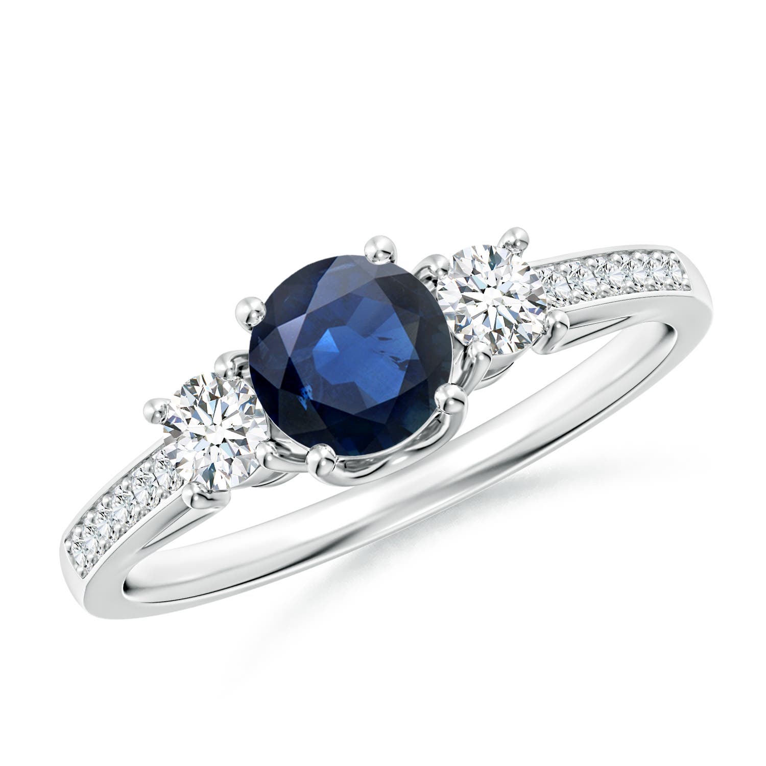 AA - Blue Sapphire / 0.91 CT / 14 KT White Gold