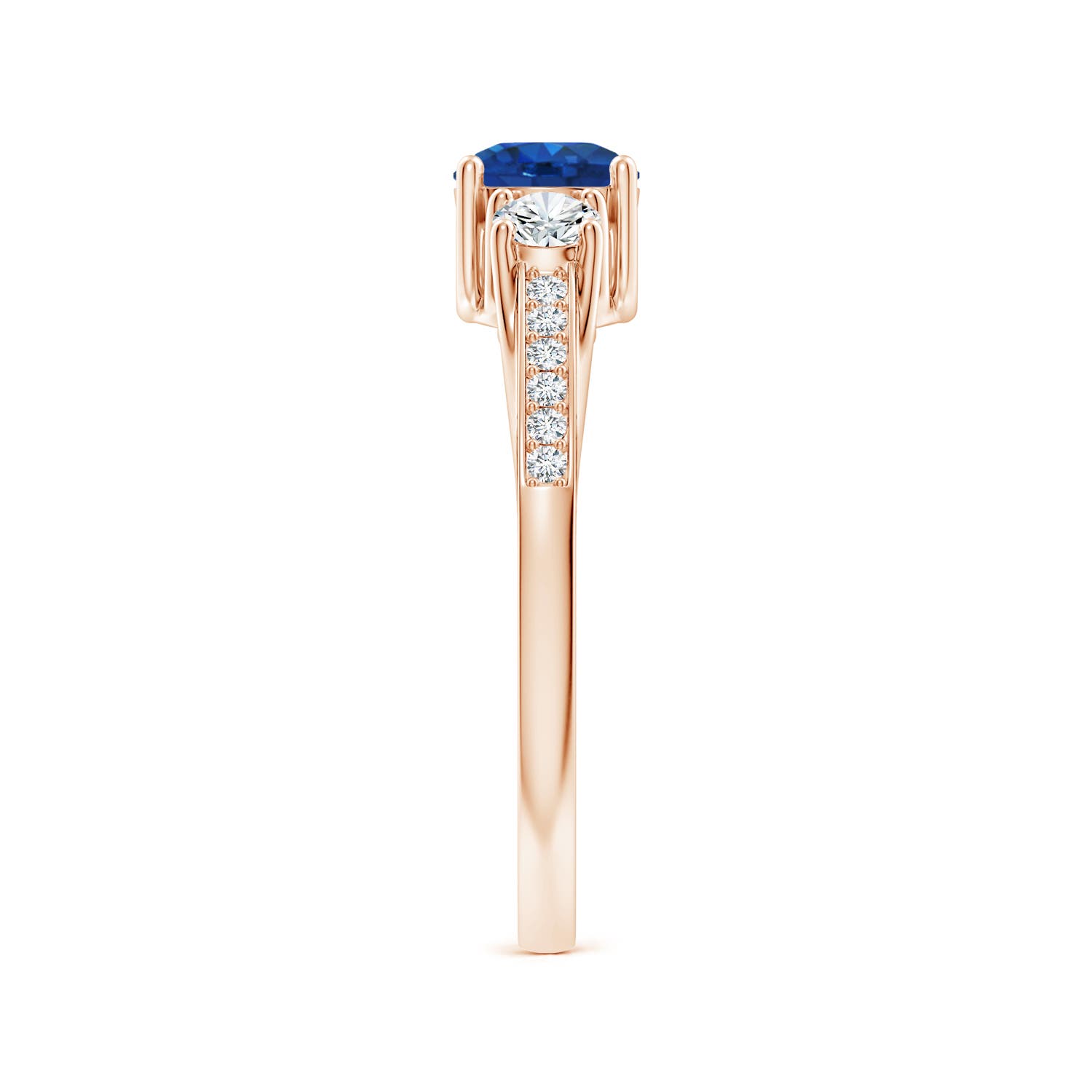 AAA - Blue Sapphire / 0.91 CT / 14 KT Rose Gold