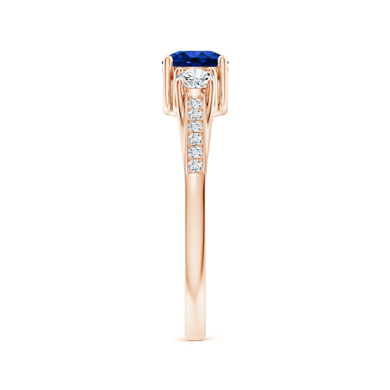 AAAA - Blue Sapphire / 0.91 CT / 14 KT Rose Gold