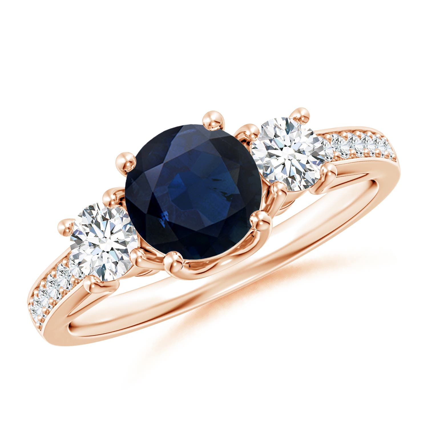 A - Blue Sapphire / 1.44 CT / 14 KT Rose Gold