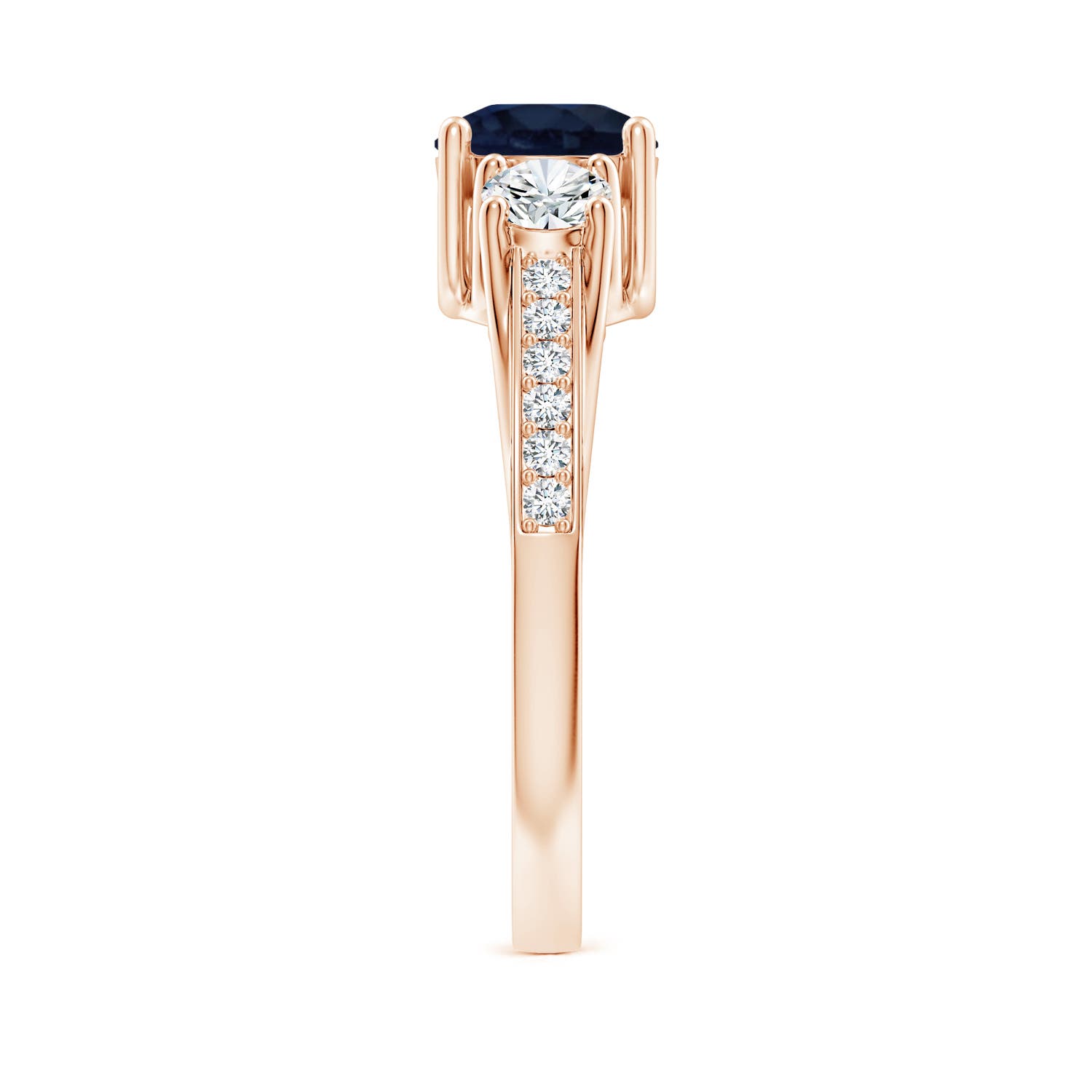 A - Blue Sapphire / 1.44 CT / 14 KT Rose Gold