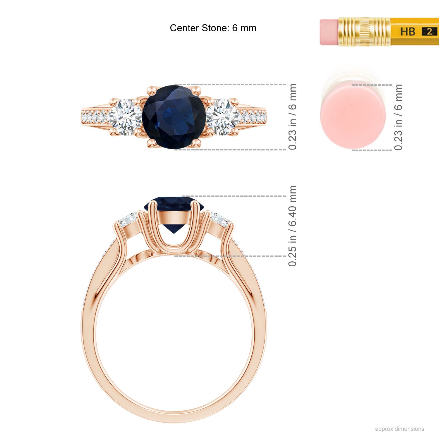 A - Blue Sapphire / 1.44 CT / 14 KT Rose Gold