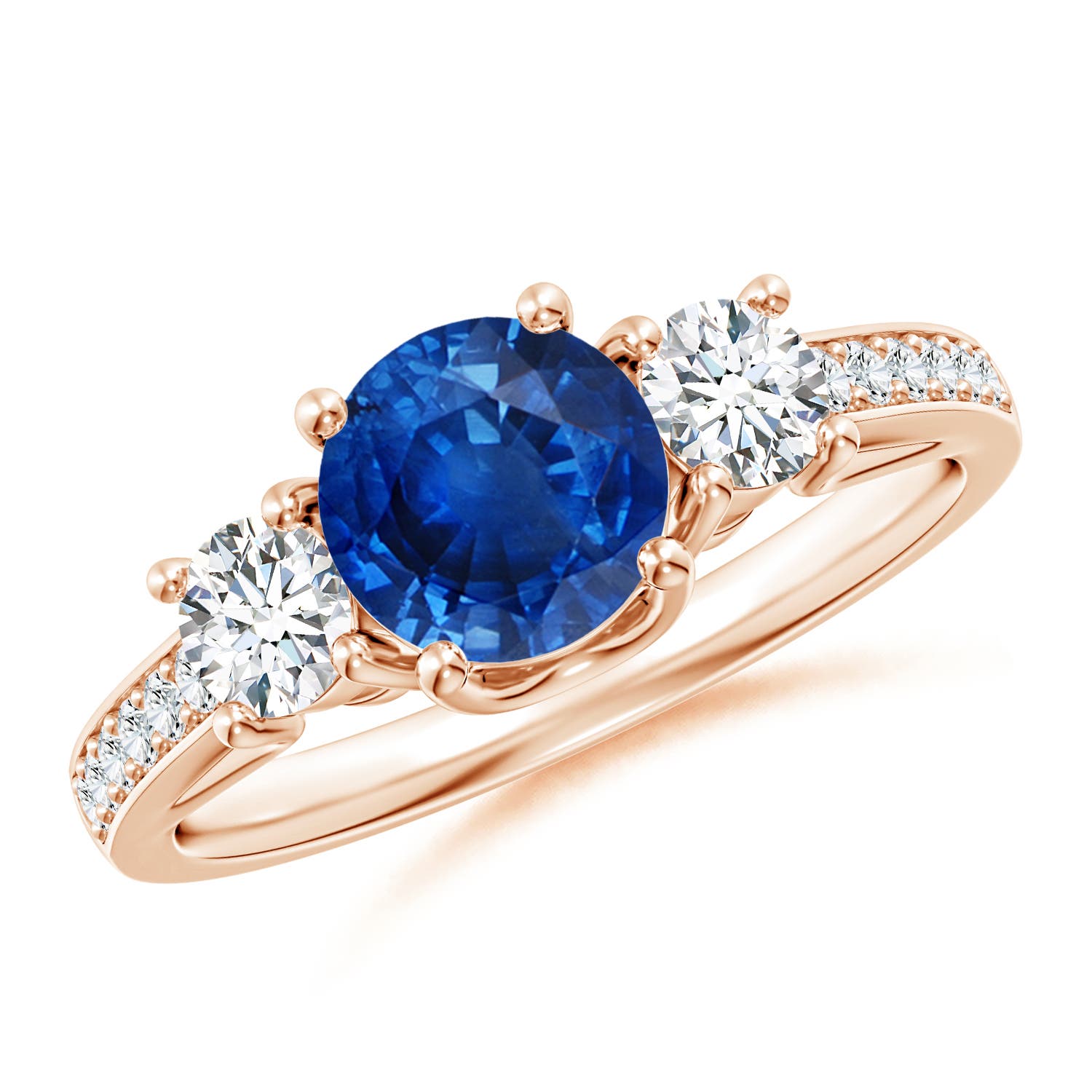 AAA - Blue Sapphire / 1.44 CT / 14 KT Rose Gold