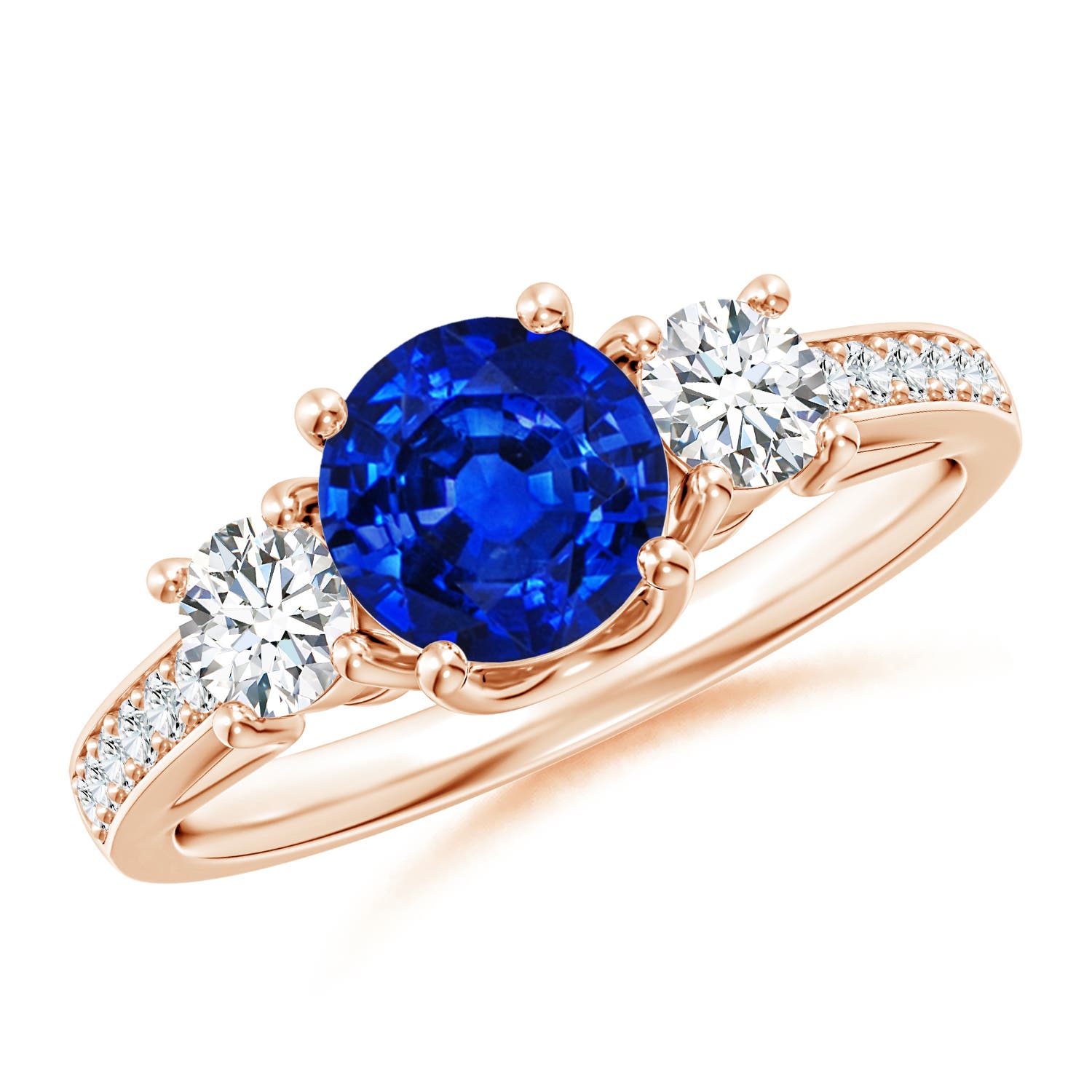 AAAA - Blue Sapphire / 1.44 CT / 14 KT Rose Gold