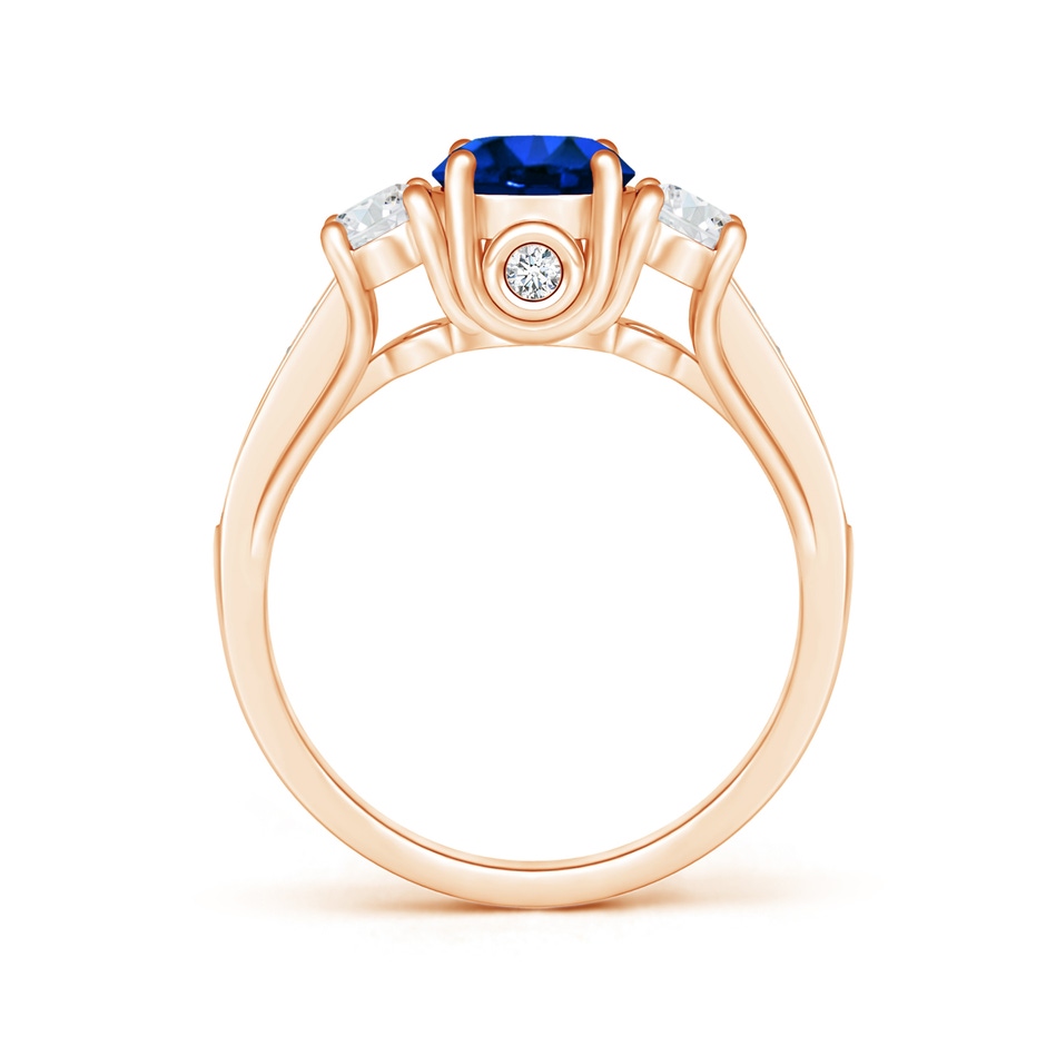 7.86-7.95x5.54mm AAA GIA Certified Classic Sapphire and Diamond Three Stone Ring in 18K Rose Gold side 199