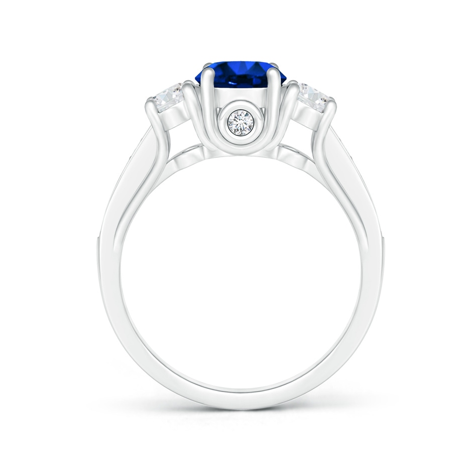 7.86-7.95x5.54mm AAA GIA Certified Classic Sapphire and Diamond Three Stone Ring in White Gold Side 1