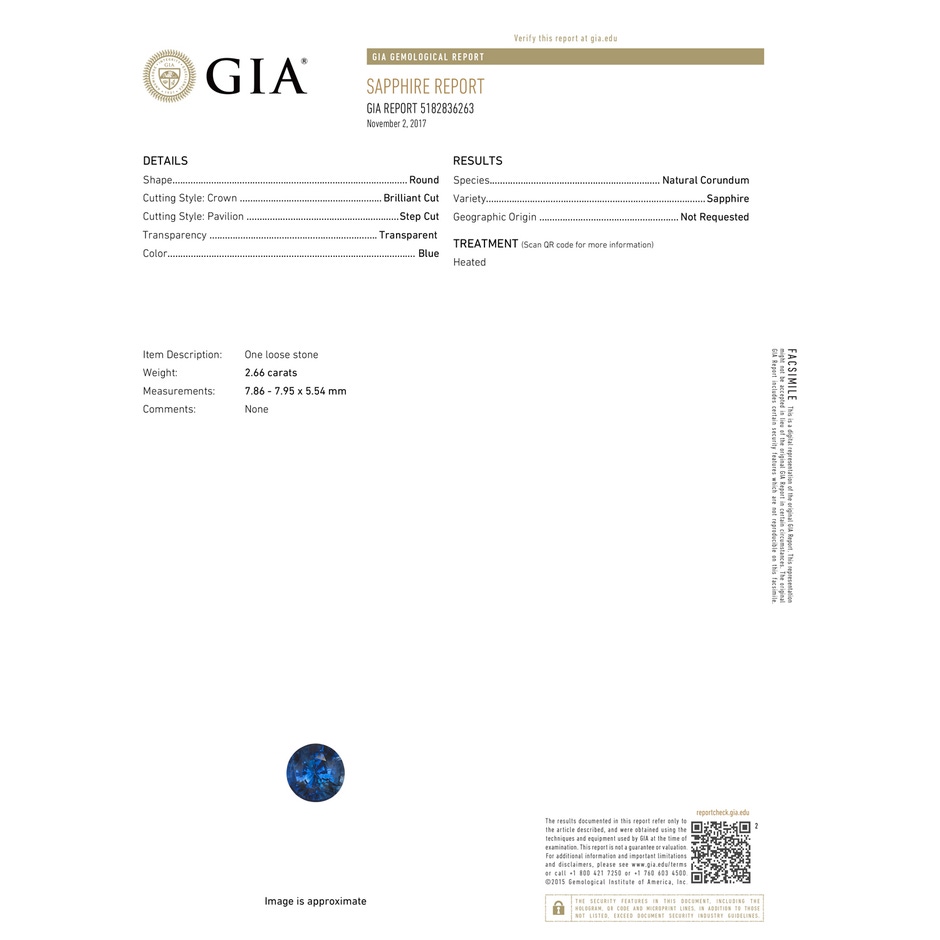 7.86-7.95x5.54mm AAA GIA Certified Classic Sapphire and Diamond Three Stone Ring in White Gold GIA-Cert