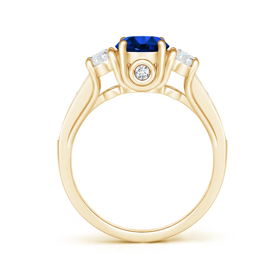 7.86-7.95x5.54mm AAA GIA Certified Classic Sapphire and Diamond Three Stone Ring in Yellow Gold side 199