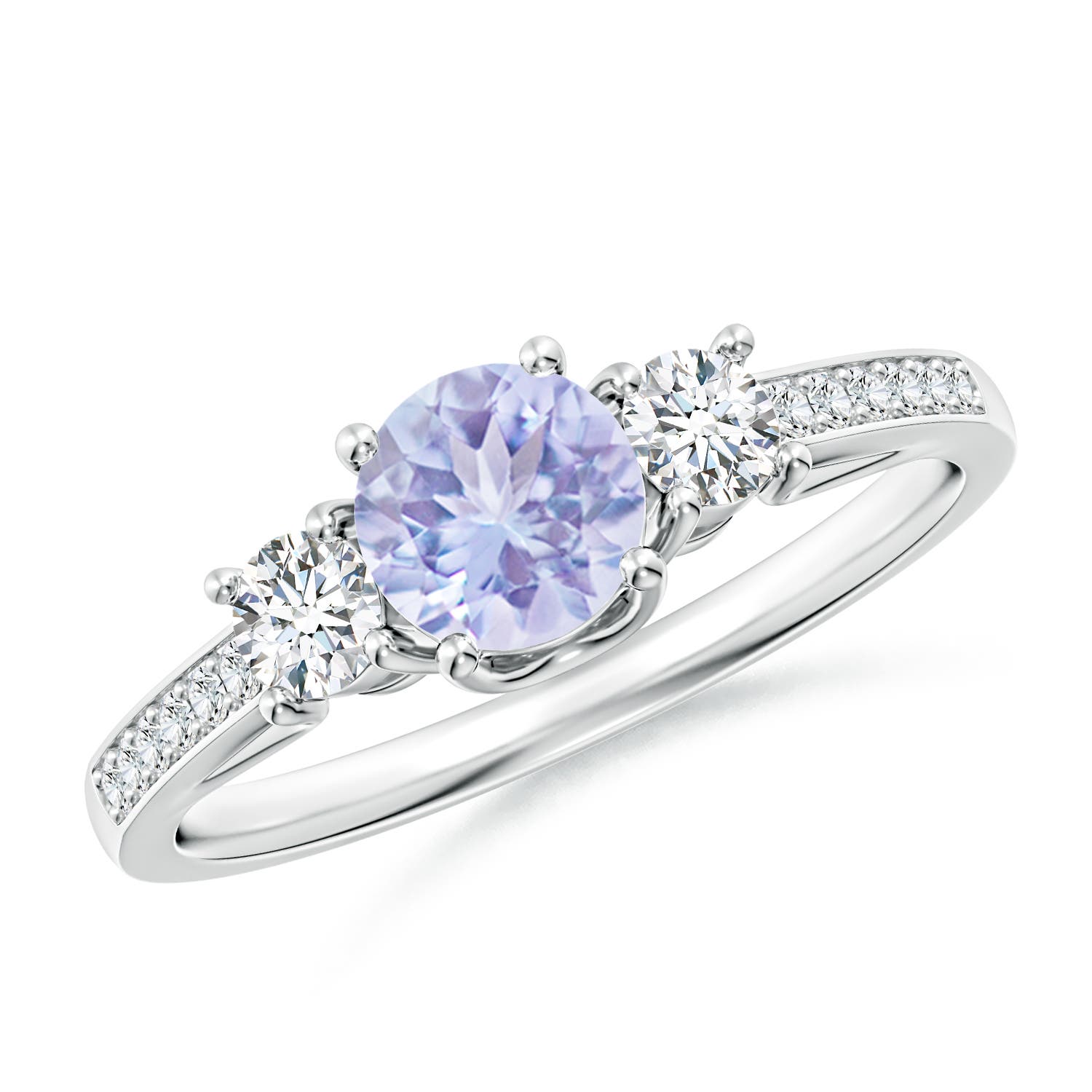 A - Tanzanite / 0.81 CT / 14 KT White Gold