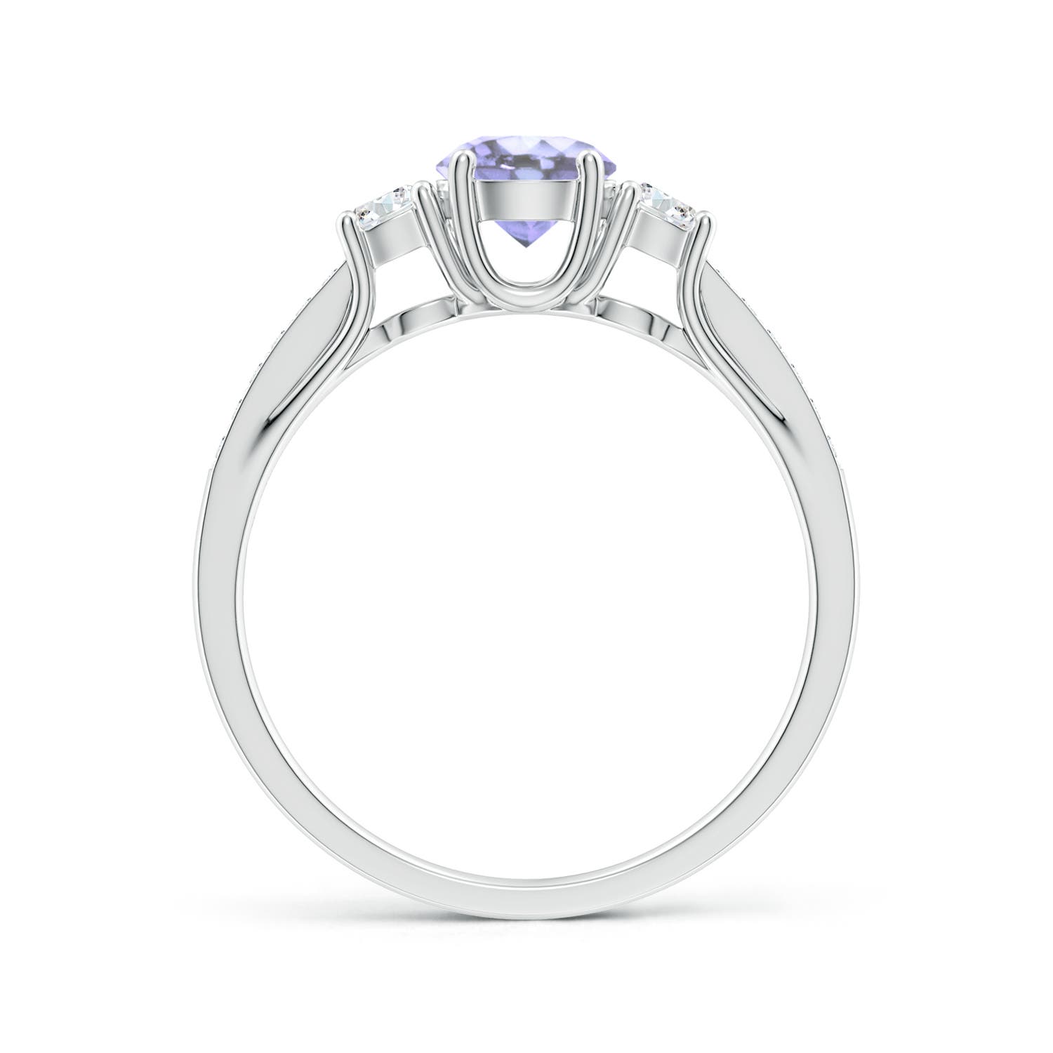 A - Tanzanite / 0.81 CT / 14 KT White Gold