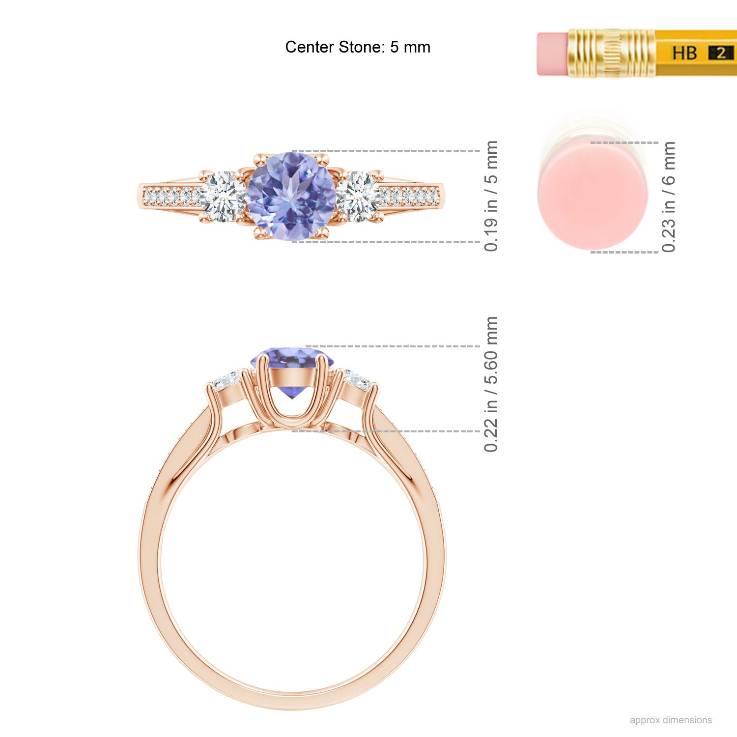 AA - Tanzanite / 0.81 CT / 14 KT Rose Gold