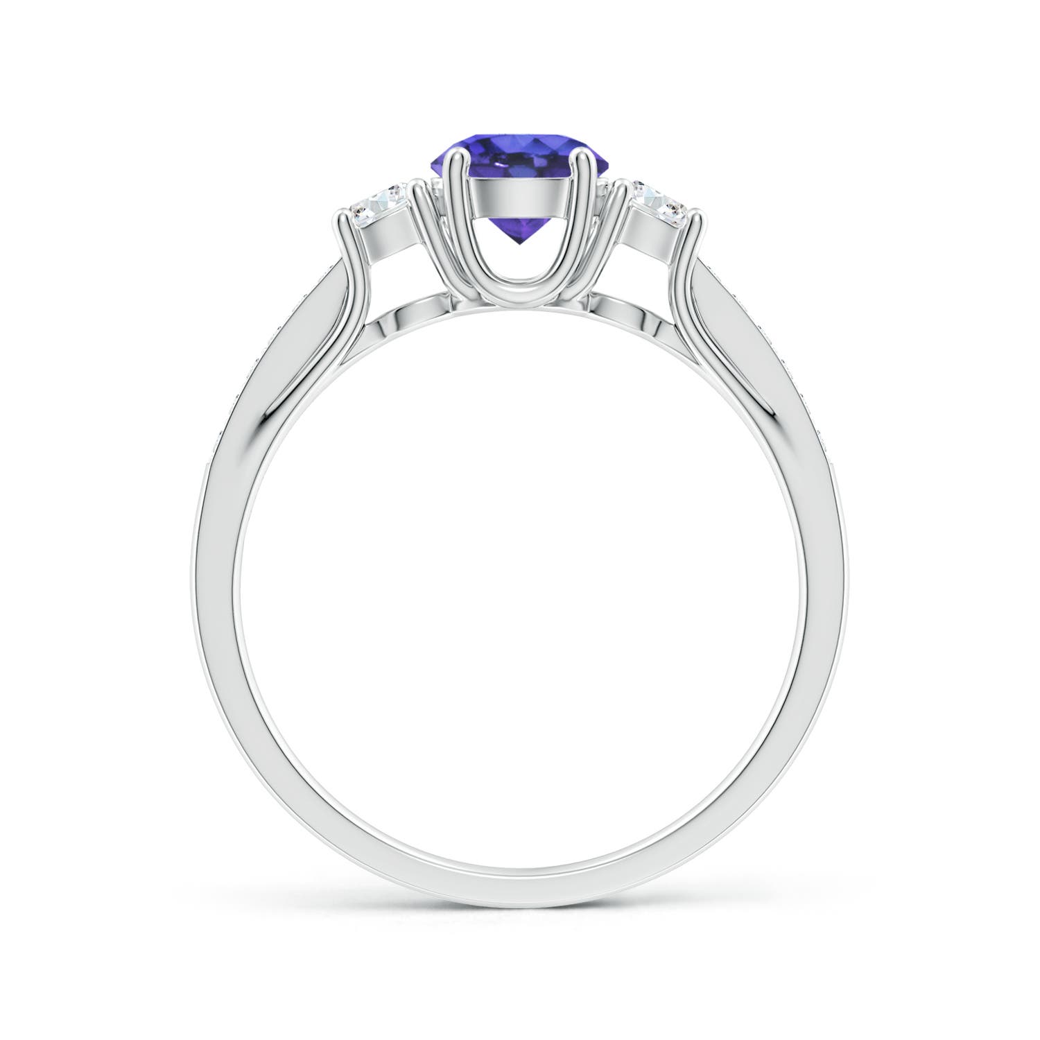 AAA - Tanzanite / 0.81 CT / 14 KT White Gold