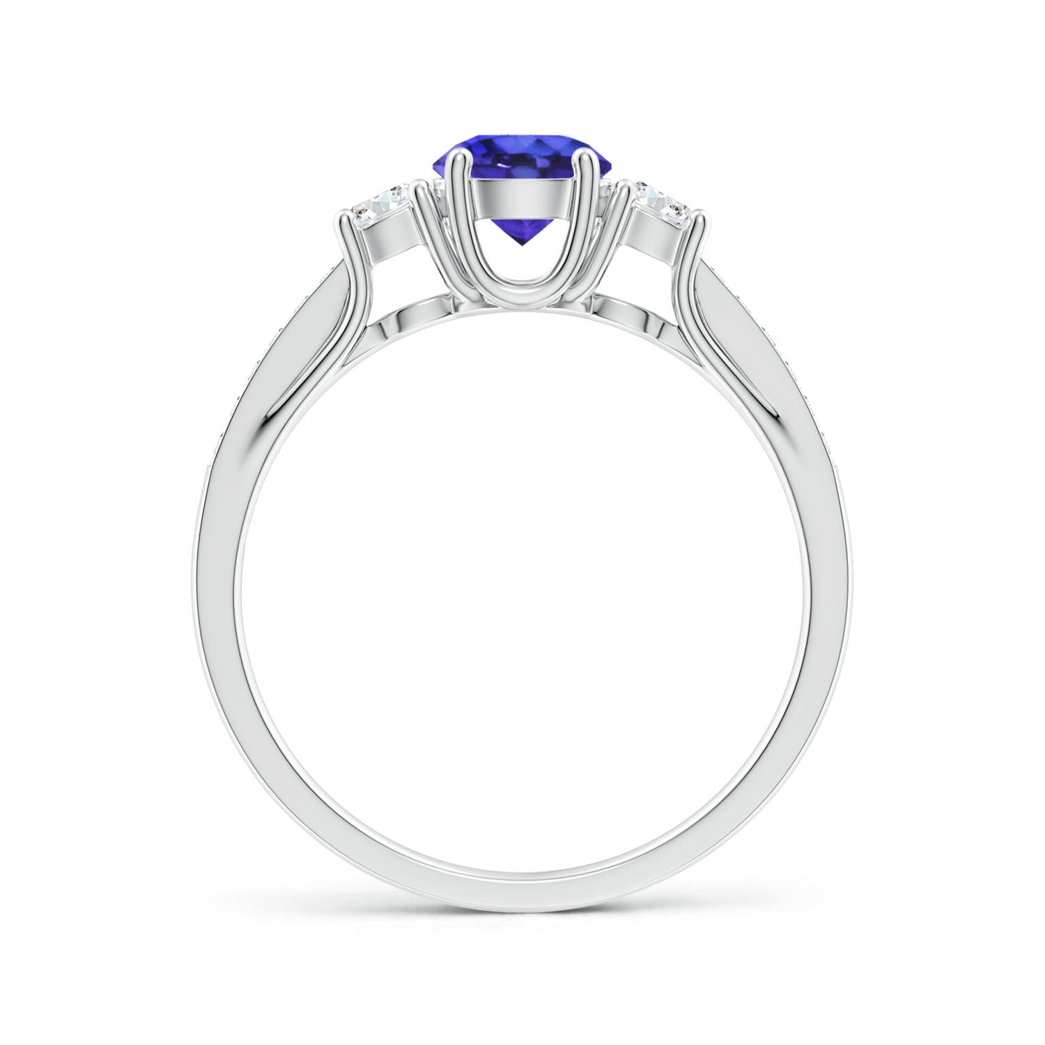 AAAA - Tanzanite / 0.81 CT / 14 KT White Gold