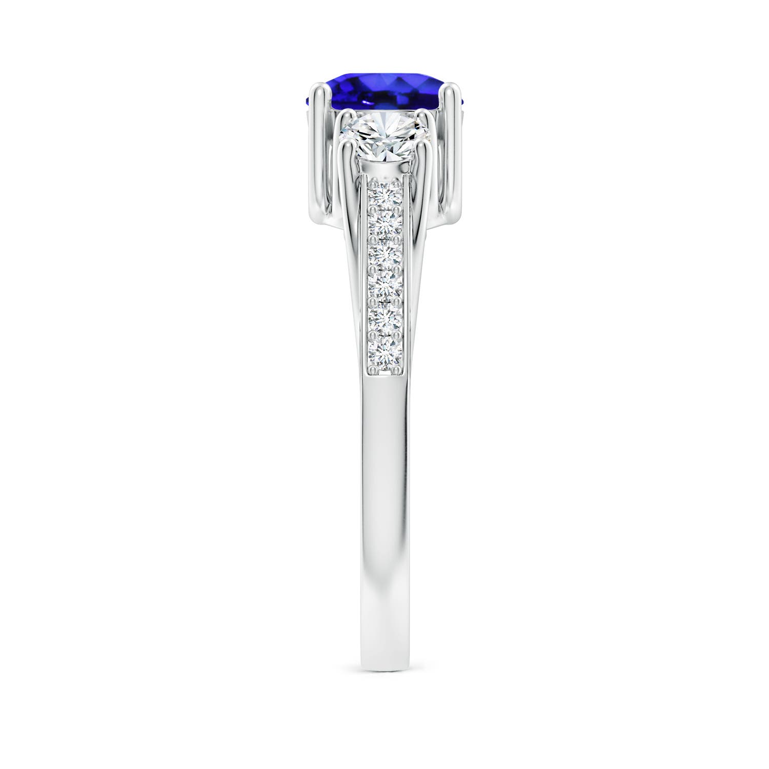 AAA - Tanzanite / 1.34 CT / 14 KT White Gold