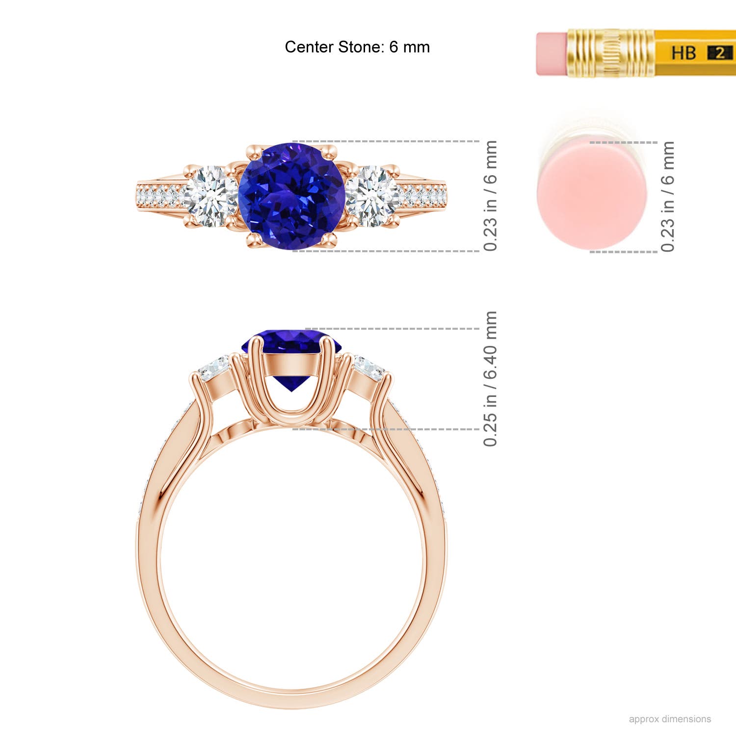 AAAA - Tanzanite / 1.34 CT / 14 KT Rose Gold