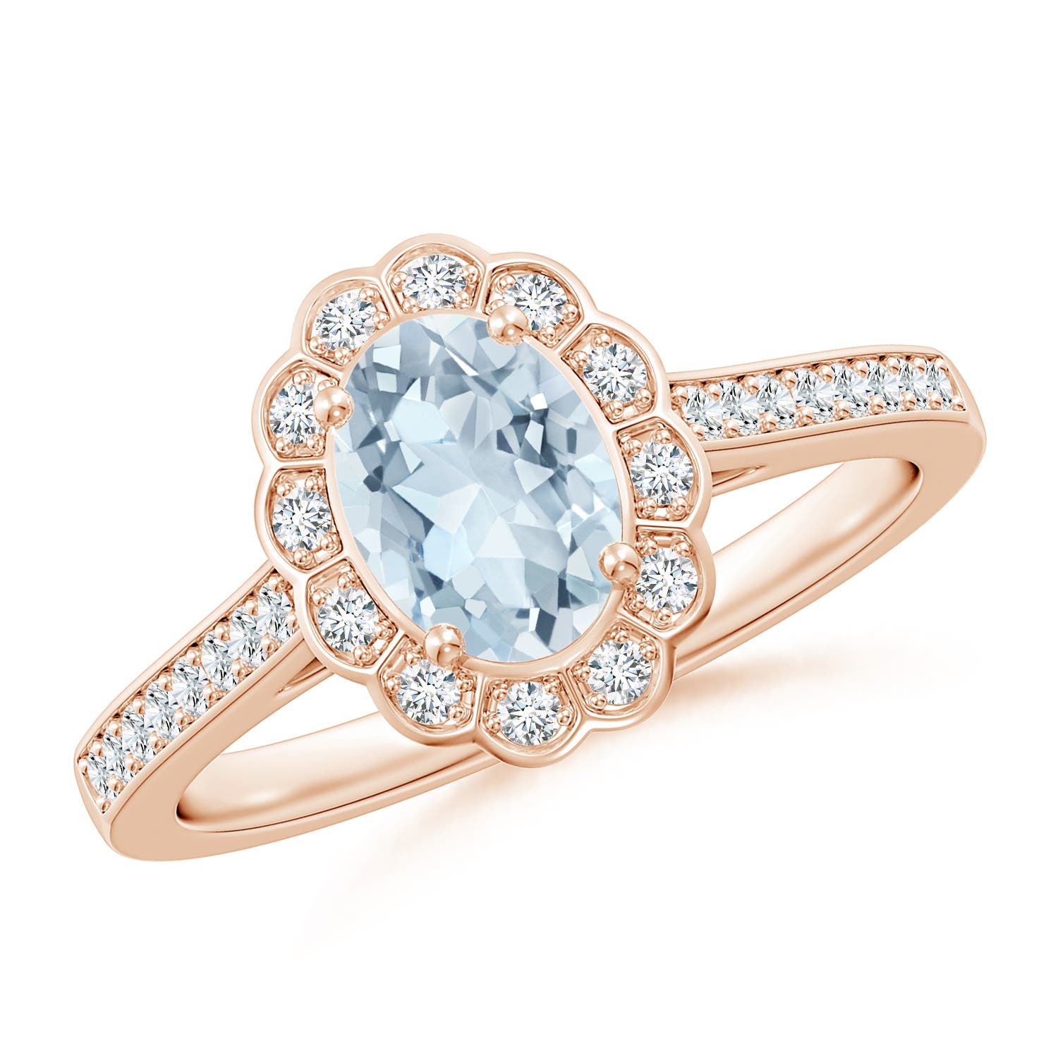 A - Aquamarine / 0.8 CT / 14 KT Rose Gold