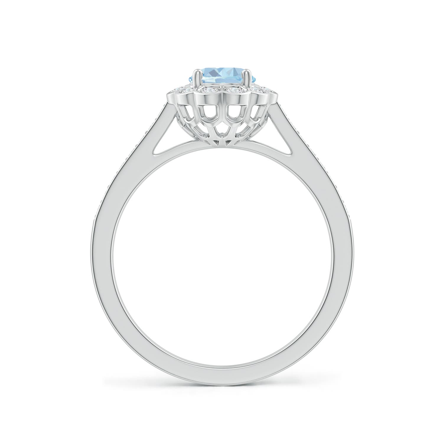 A - Aquamarine / 0.8 CT / 14 KT White Gold