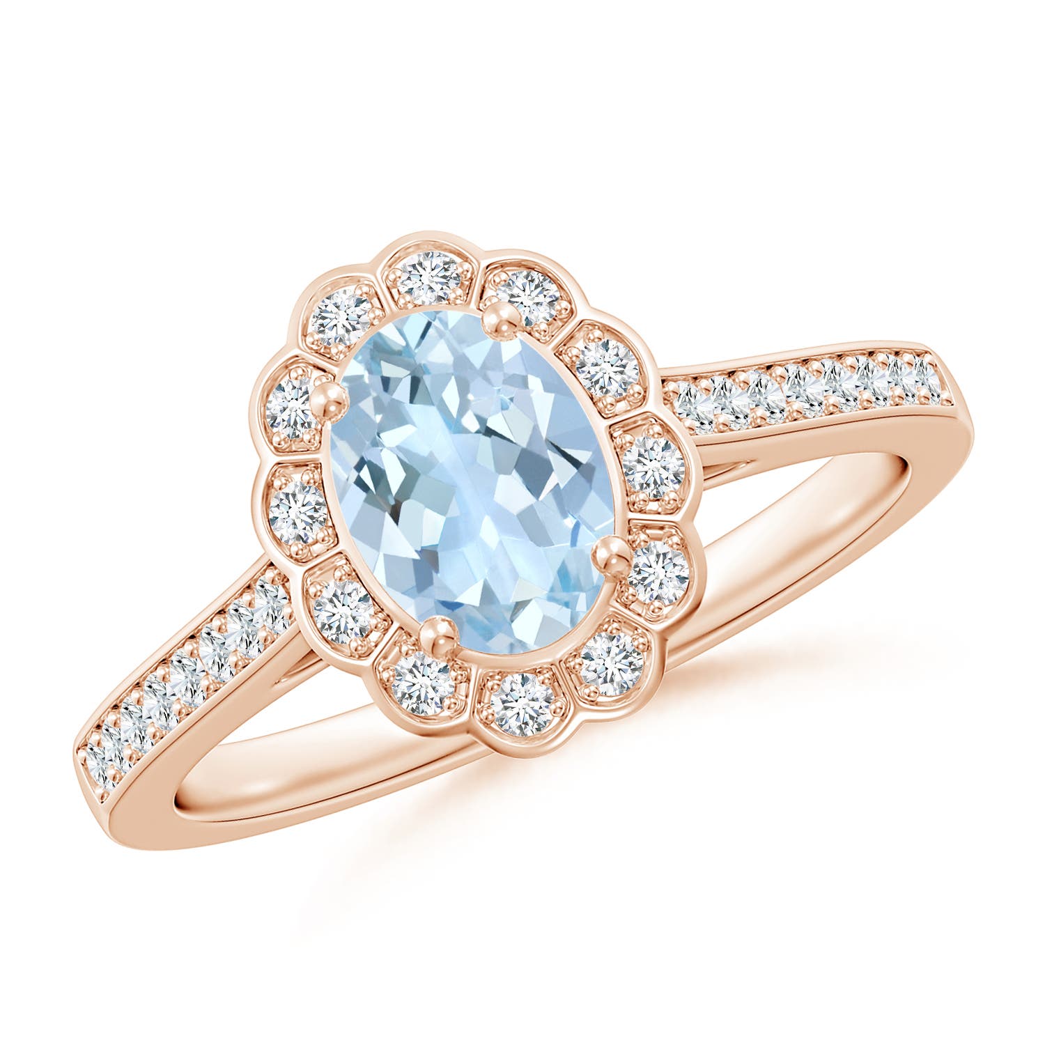 AA - Aquamarine / 0.8 CT / 14 KT Rose Gold