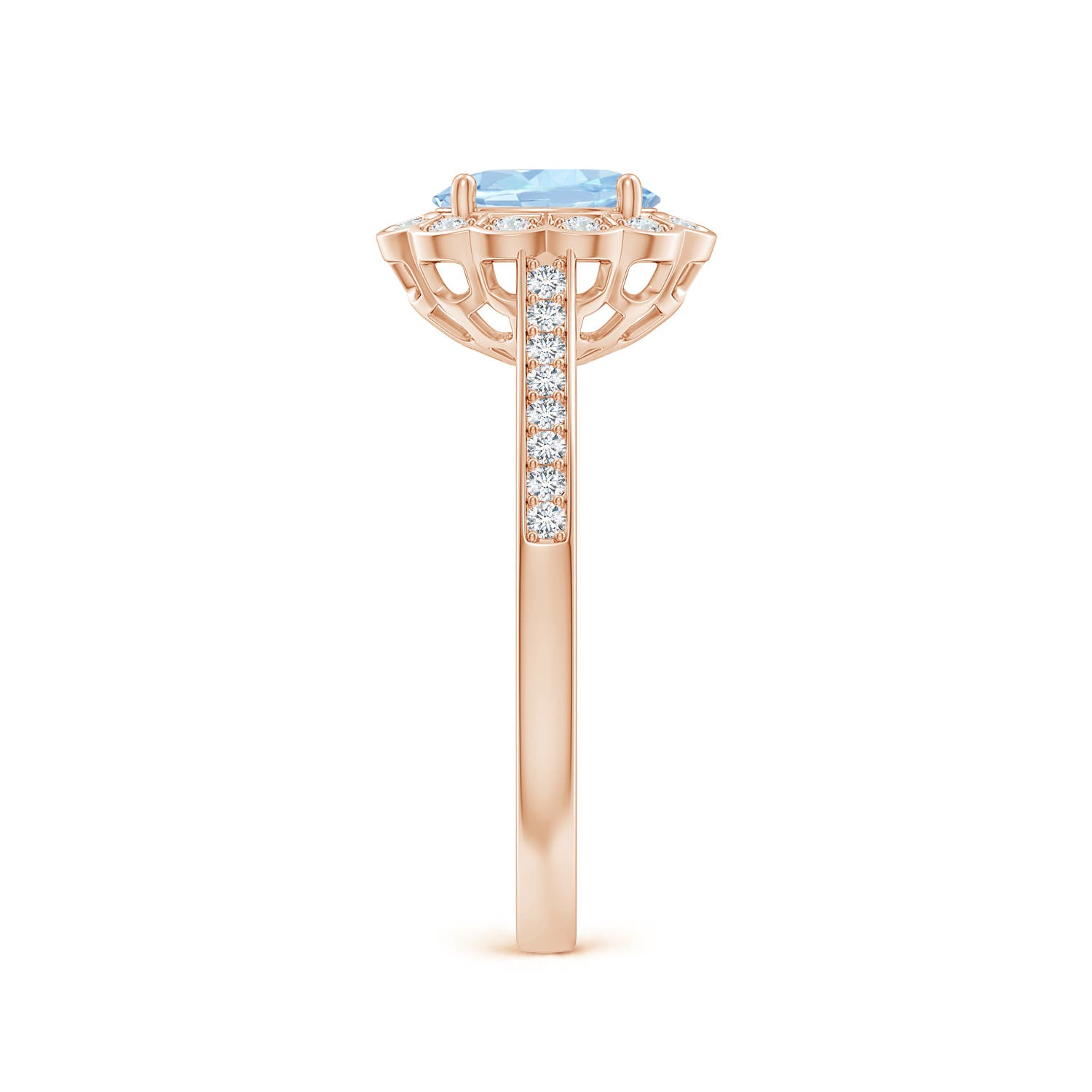 AA - Aquamarine / 0.8 CT / 14 KT Rose Gold