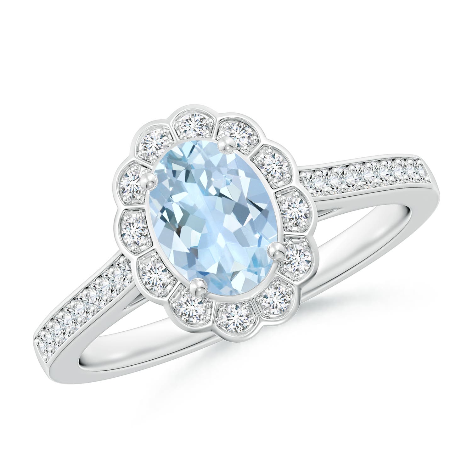 AA - Aquamarine / 0.8 CT / 14 KT White Gold