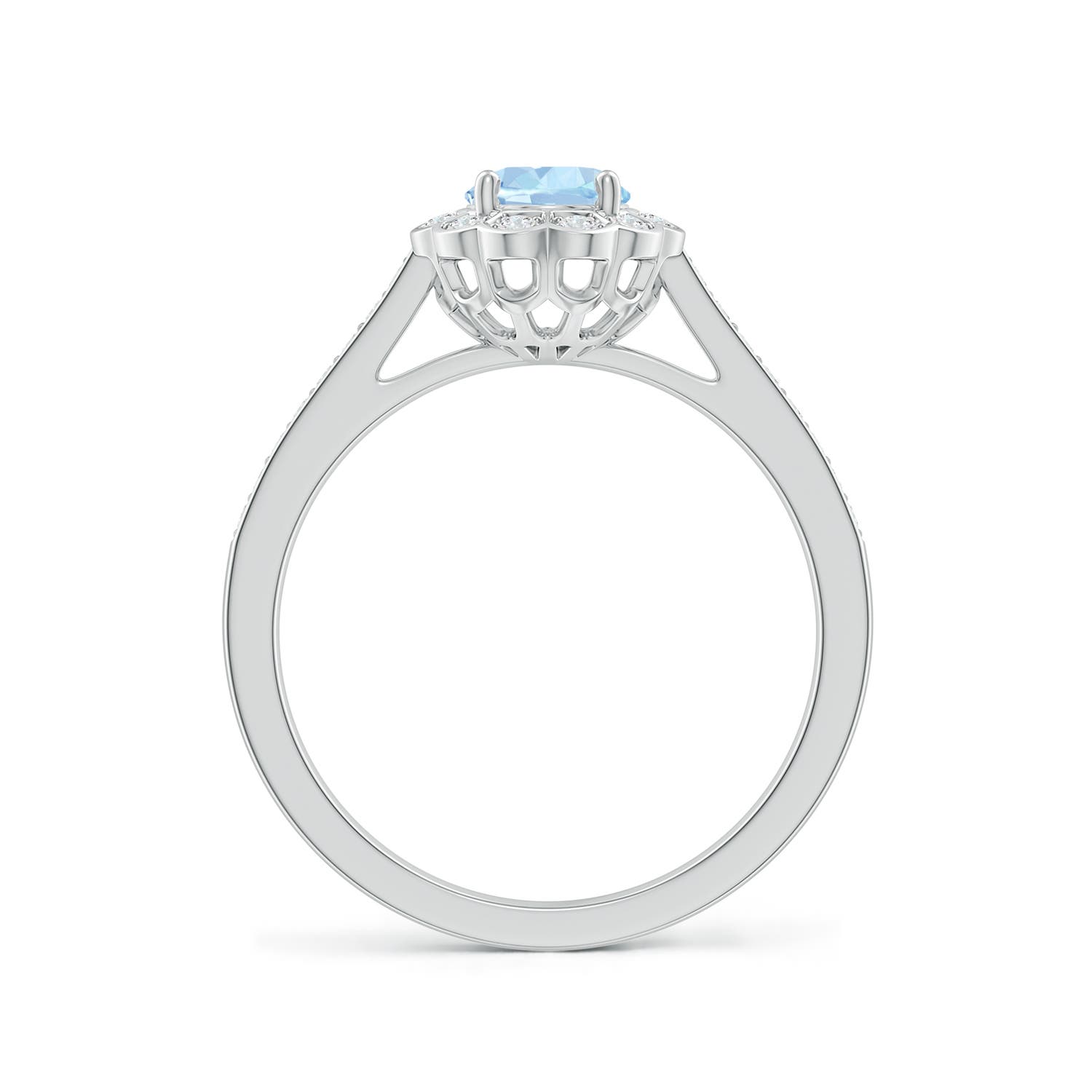 AA - Aquamarine / 0.8 CT / 14 KT White Gold