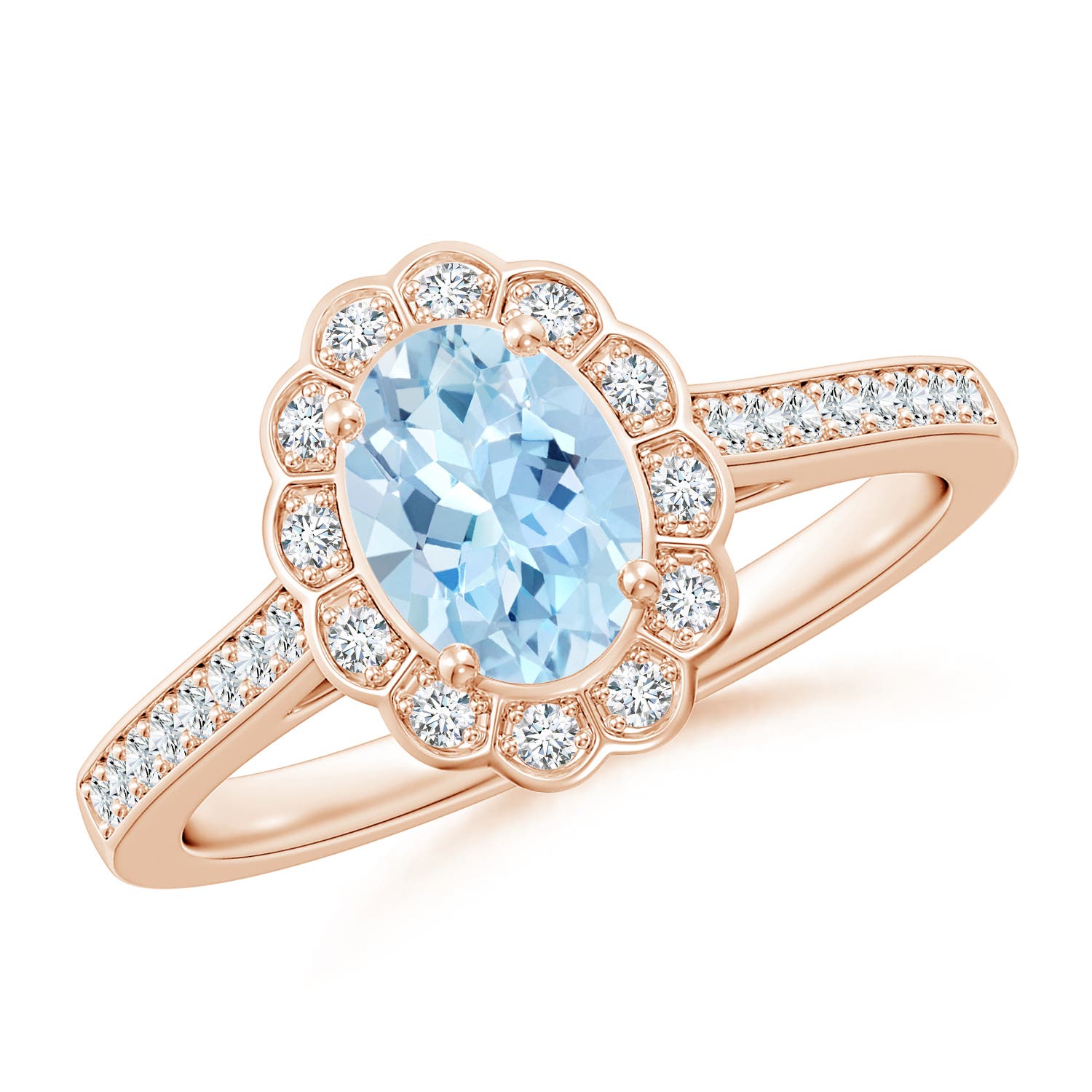 AAA - Aquamarine / 0.8 CT / 14 KT Rose Gold