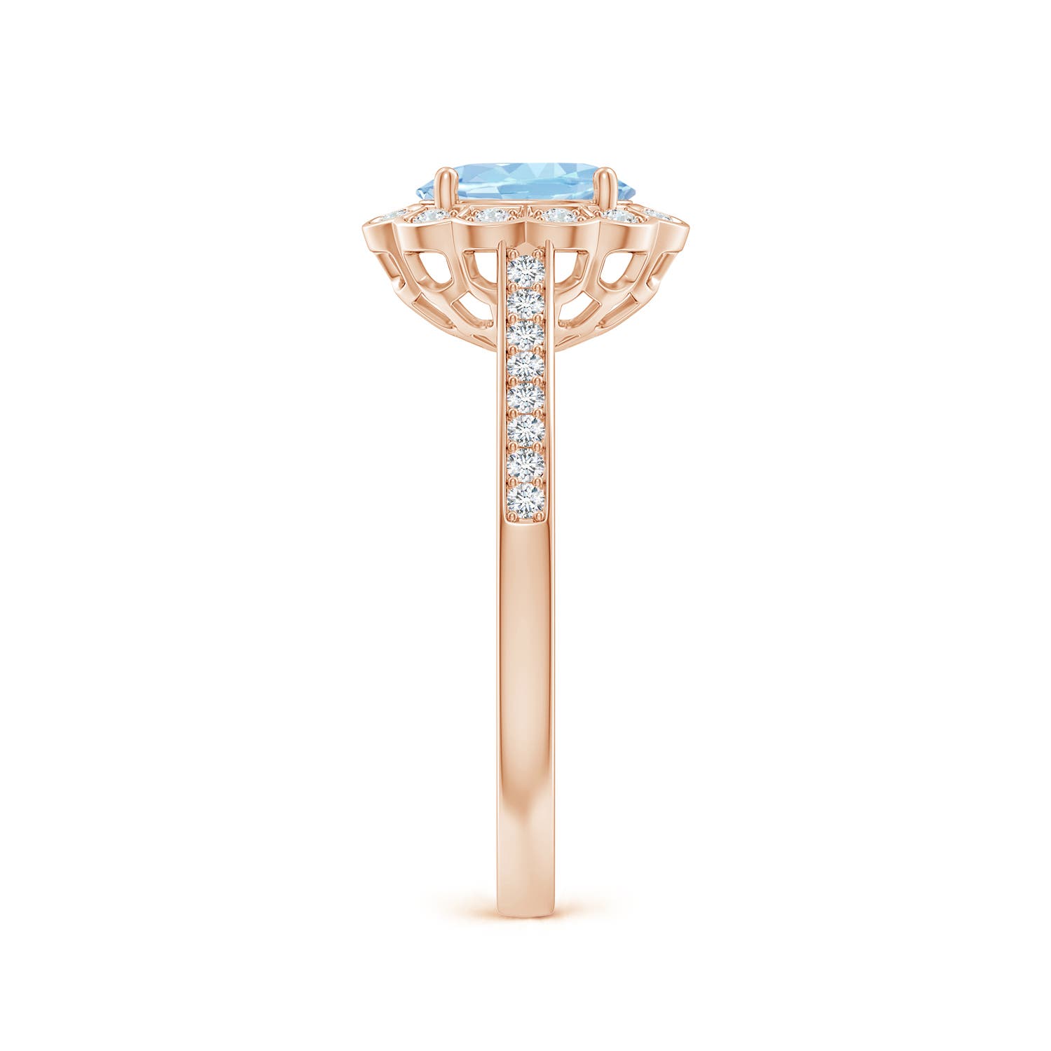 AAA - Aquamarine / 0.8 CT / 14 KT Rose Gold