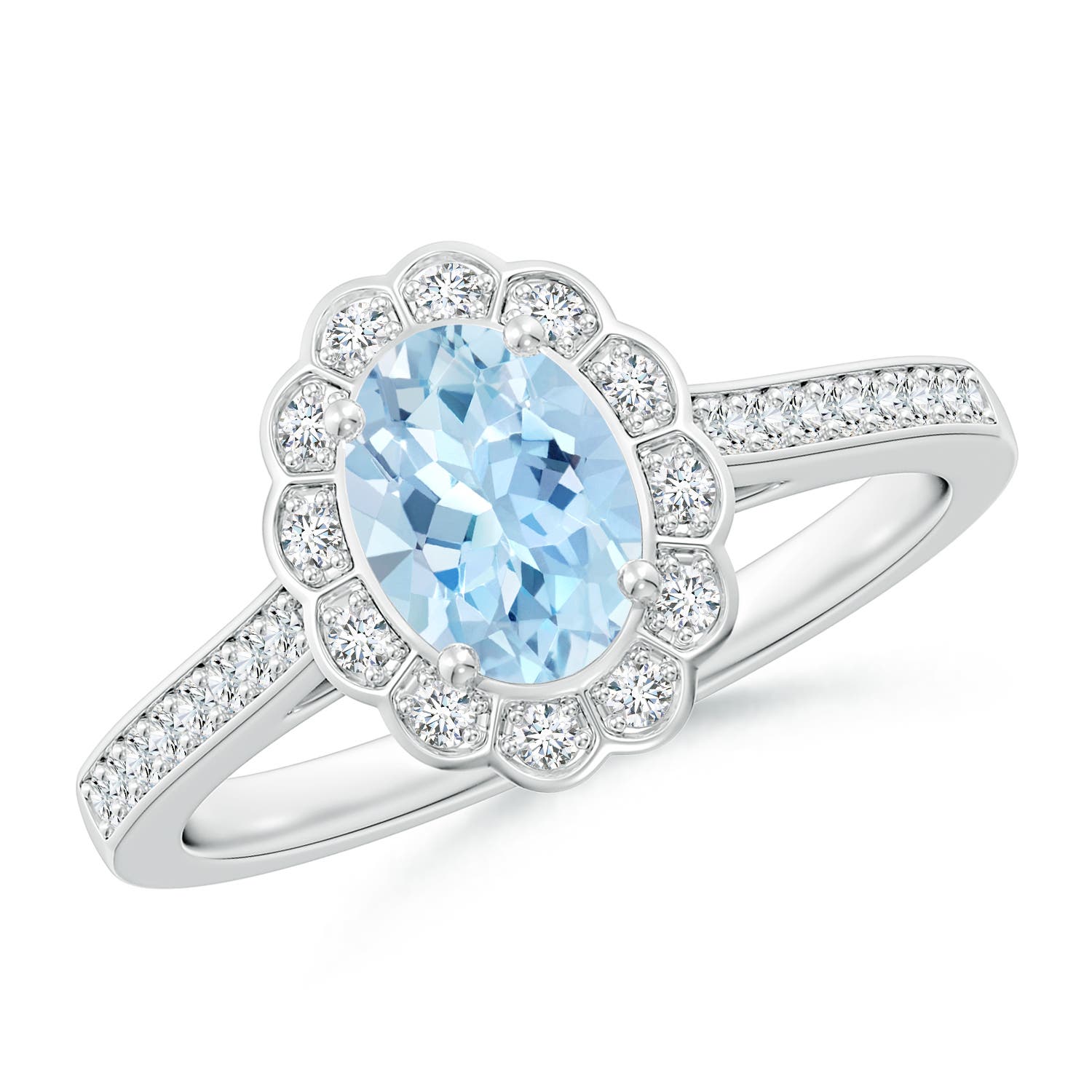 AAA - Aquamarine / 0.8 CT / 14 KT White Gold