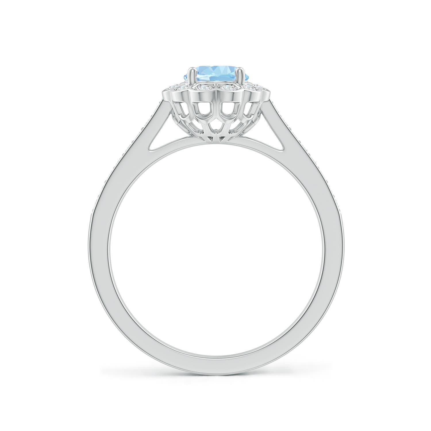 AAA - Aquamarine / 0.8 CT / 14 KT White Gold