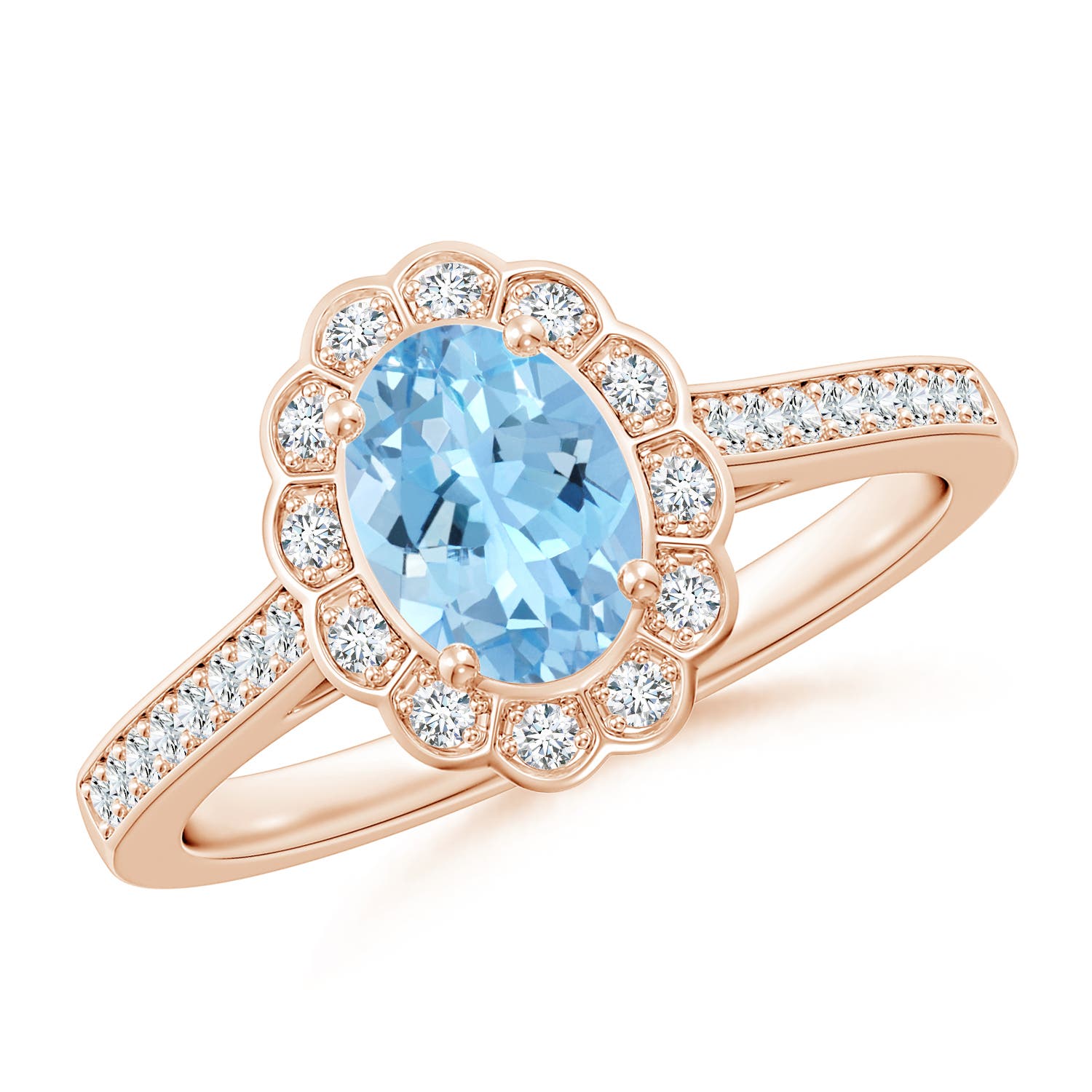 AAAA - Aquamarine / 0.8 CT / 14 KT Rose Gold