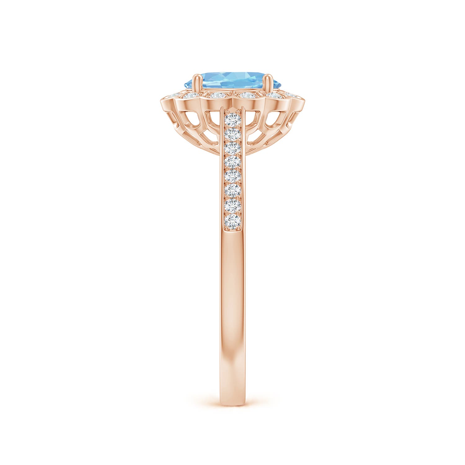 AAAA - Aquamarine / 0.8 CT / 14 KT Rose Gold