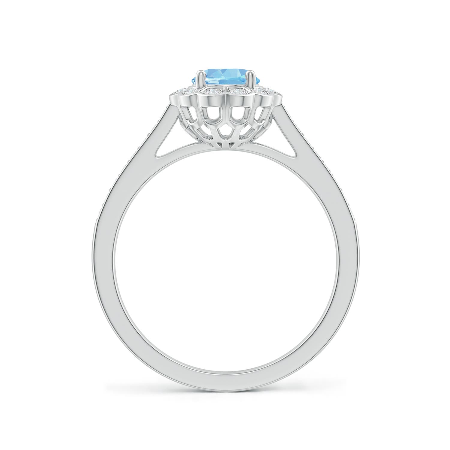 AAAA - Aquamarine / 0.8 CT / 14 KT White Gold