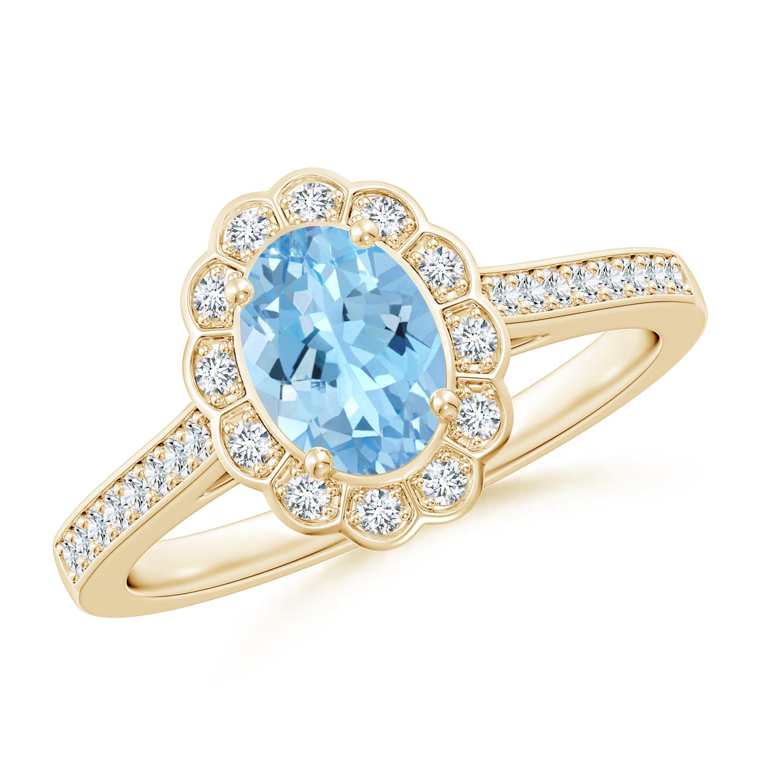 AAAA - Aquamarine / 0.8 CT / 14 KT Yellow Gold